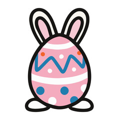 vector illustration of easter bunny with easter egg, suited for easter day character for kids
