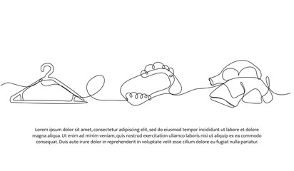 Set of laundry elements. clothes hanger. Minimalist style vector illustration on white background.