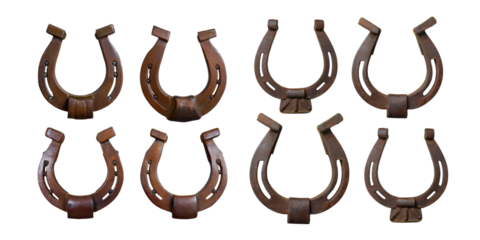Vintage Horseshoes on Transparent Background, PNG collection, set bundle, isolate on transparent or white background