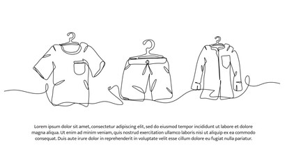 Set of laundry elements. clothes. Minimalist style vector illustration on white background.