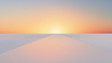Abstract Sunset Landscape with Converging Lines
