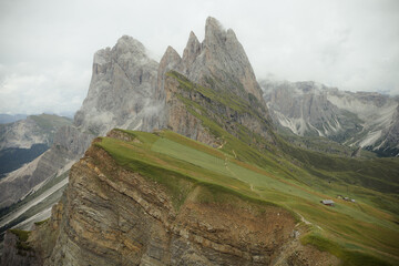 view of the Seceda area in the Italian Dolomites