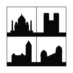 Naklejka premium city skyline with background