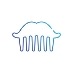 Mustache comb vector icon