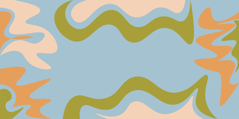 Abstract vector processed with soft green, orange, peach and light blue colors, creating a dynamic and modern atmosphere.