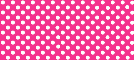 Pink seamless pattern with white polka dots © Lara