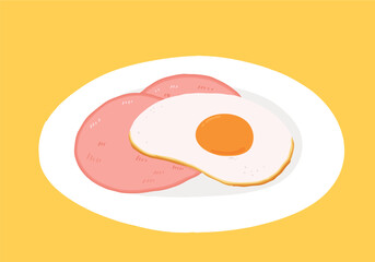 シンプルなハムエッグのカード