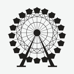Obraz premium Premium Vector Silhouette Ferris Wheel Design, Ferris Wheel Silhouette Vector Illustration 