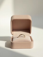 Elegant beige ring box with a minimalist design, perfect for proposals, weddings, and special occasions
