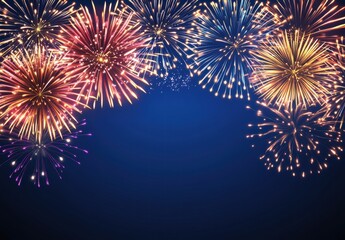 Festive Fireworks Display with Copy Space