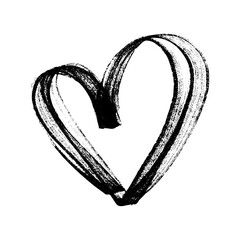 Hand drawn Heart Icon. Cute doodle love sign isolated on white background. Scribble heart shape drawn with marker
