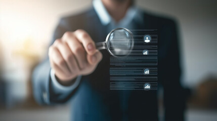 Hr, HRM, Human resources management concept. Check resume, Screening employee information, job applicants, Employees must complete the online survey form, answer the test questions..