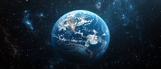 Planet Earth with global data and information streams, creating a techinspired backdrop with significant copy space for text or graphics