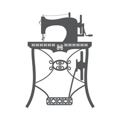 Manual sew machine icon. Simple illustration of manual sew machine icon for web design isolated on w
