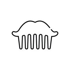 Mustache comb vector icon