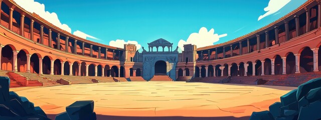 Game stone background arena portal battle magic fantasy illustration floor. Rock stone background fight game cartoon island floating land ui sky landscape jungle podium platform asset ancient hell
