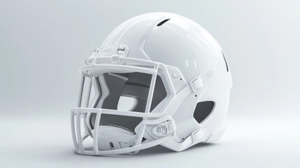Fototapeta premium White American football helmet isolated on white background.