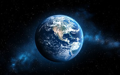Planet Earth on a techdriven background filled with global data and information, leaving plenty of space for text, logo, or branding