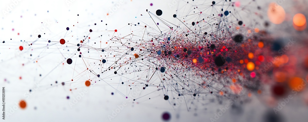 Poster a dynamic network of interconnected people and machines, showcasing a complex web of collaboration a