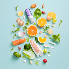 Design a visual showcasing a modern approach to nutrition, emphasizing personalized meal plans