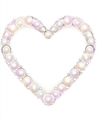 Obraz premium A beautifully arranged heart shape made of luminous, pastel-colored pearls, embodying elegance and romance.
