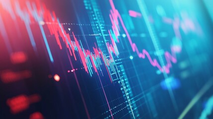 Abstract financial graph featuring uptrend line and arrows depicting stock market trends on blue background - financial data visualization for business analytics and investment insights