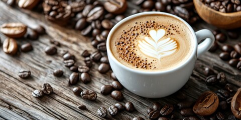 Delight in a cup of coffee latte enjoyed in a cozy coffee shop setting, where the rich flavors of coffee latte create a perfect ambiance for relaxation and conversation over your favorite coffee