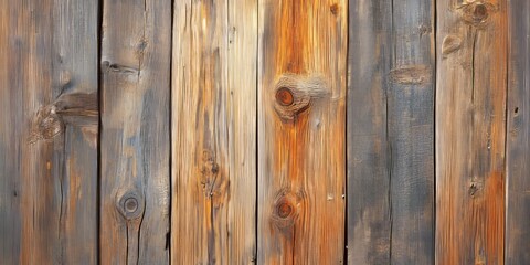 Old wooden planks showcase natural patterns, creating a textured wooden board background. This wooden board offers a unique and rustic wooden texture ideal for various design needs.