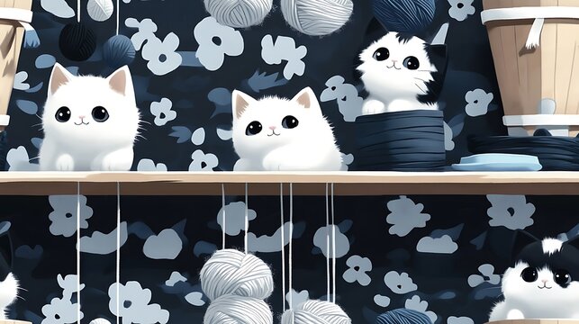 Energetic kittens chasing and unraveling colorful threads in a bright, sunlit nursery with vibrant toys and cozy decor, playful and joyful, hd quality, whimsical details. --ar 16:9 --sref https://s.