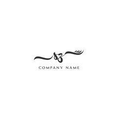 Minimalist SZ Logo Design with Abstract Feather Element
