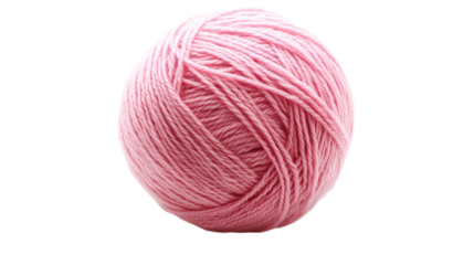 Pink yarn ball isolated on transparent background, png
