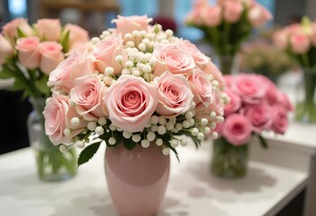Bouquet of roses - Holiday table decoration
