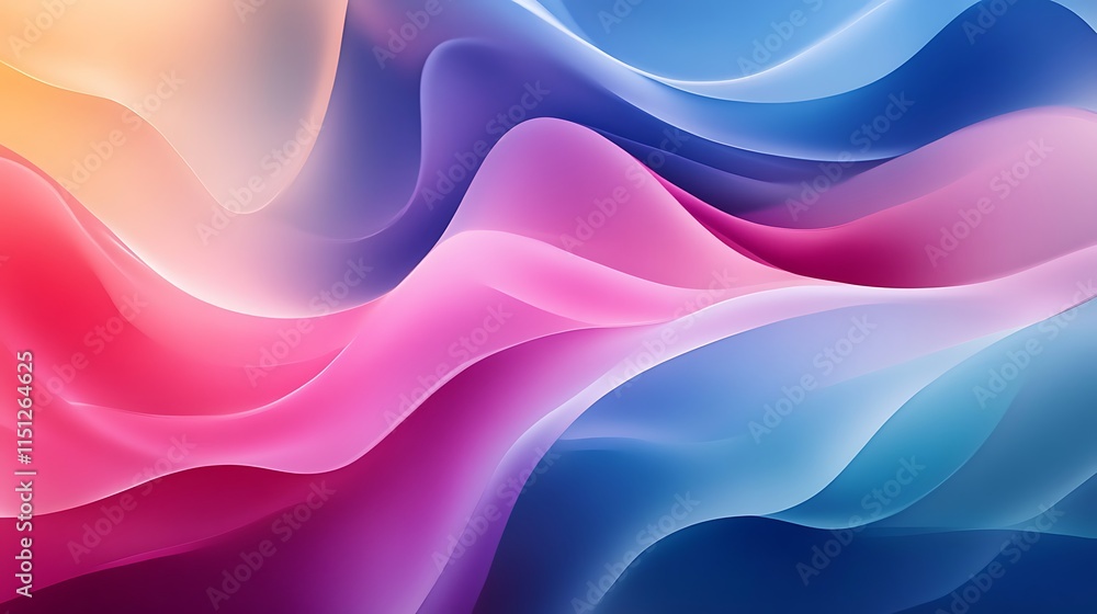 Aufkleber digital artwork showcasing vibrant with flowing waves in a calming array of colors.