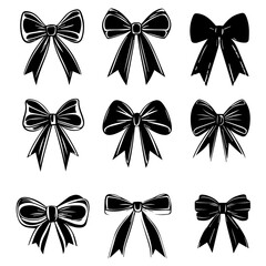 Bow set isolated on white background