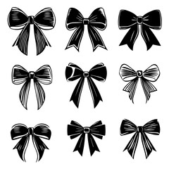 Bow set isolated on white background