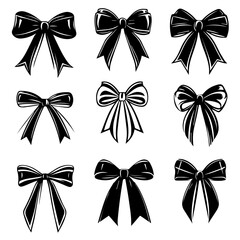 Bow set isolated on white background