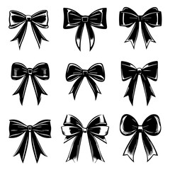 Bow set isolated on white background