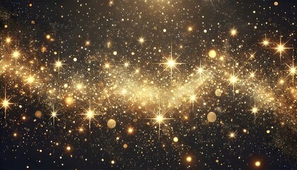 Sparkling dust particles. luxury sparkling PNG Gold splatter border .Festive background with gold glitter and confetti for celebration. Background with glowing golden particles.