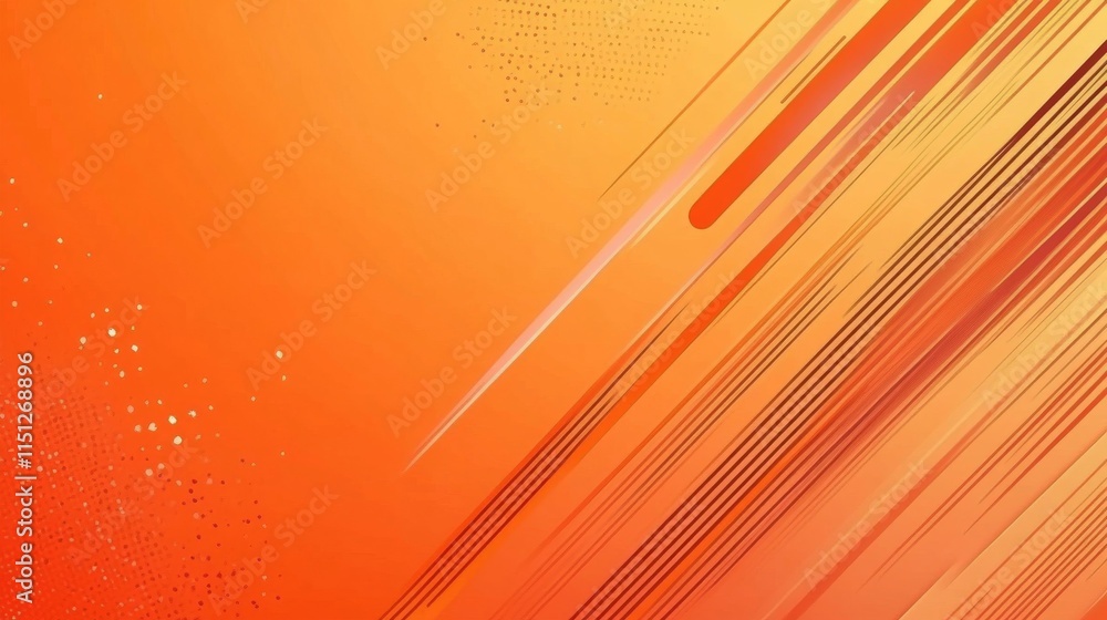Poster dynamic abstract orange background featuring diagonal lines and vibrant shapes for business, technol