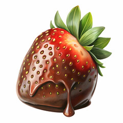 chocolate dipped strawberrie on white background