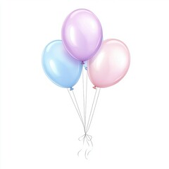 Colorful Balloons in Pink, Blue, and Purple for Celebrations and Events