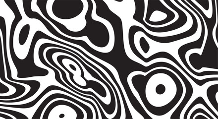 Trippy organic shape Waves Ripple Pattern black and white retro wave pattern reminding optical illusions