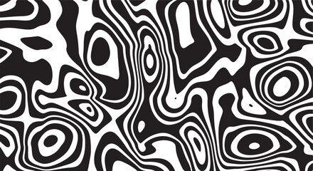 Trippy organic shape Waves Ripple Pattern black and white retro wave pattern reminding optical illusions