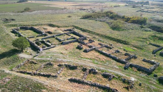 Drone top view The ancient Thracian city of Kabyle, Kabile or Cabyle in Bulgaria