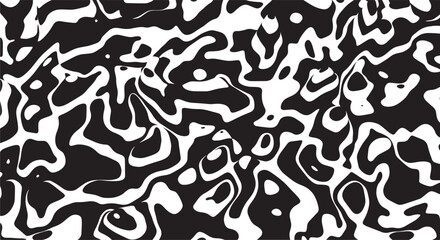 Trippy organic shape Waves Ripple Pattern black and white retro wave pattern reminding optical illusions