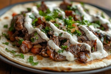 Scrumptious Shawarma Pita with Zesty Sauce