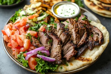 Grilled Lamb Pita with Fresh Salad
