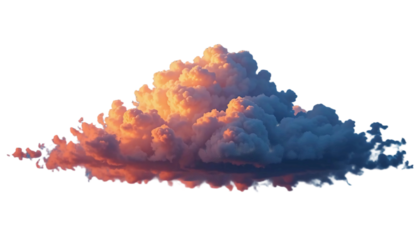 Sunset clouds isolated on white background. Suitable for marketing or business purposes. PNG file