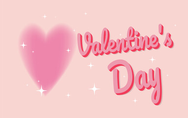 Soft and romantic Valentine's Day design with a blurred pink heart and elegant lettering. Perfect for greeting cards and festive designs.