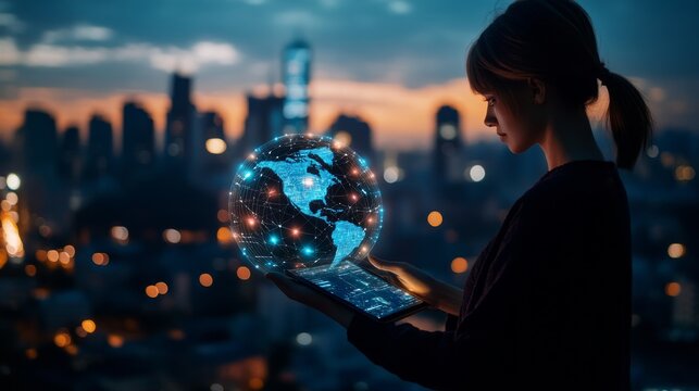 Artificial intelligence learning and business transformation concept featuring modern ai integration, innovative technology adoption, and digital advancements enhancing global business capabilities in